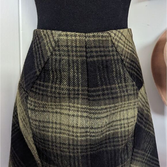 Vivienne Tam Wool Plaid Skirt 8 Grunge Dark Academia Y2K 90s Rebel Punk - Picture 3 of 9